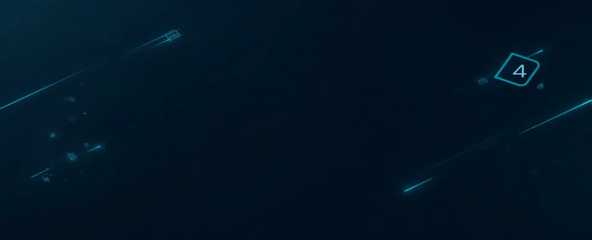 Abstract dark gradient background with glowing calendar and chat bubble shapes